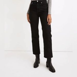 Madewell Slim Wide Leg Crop Jeans Black